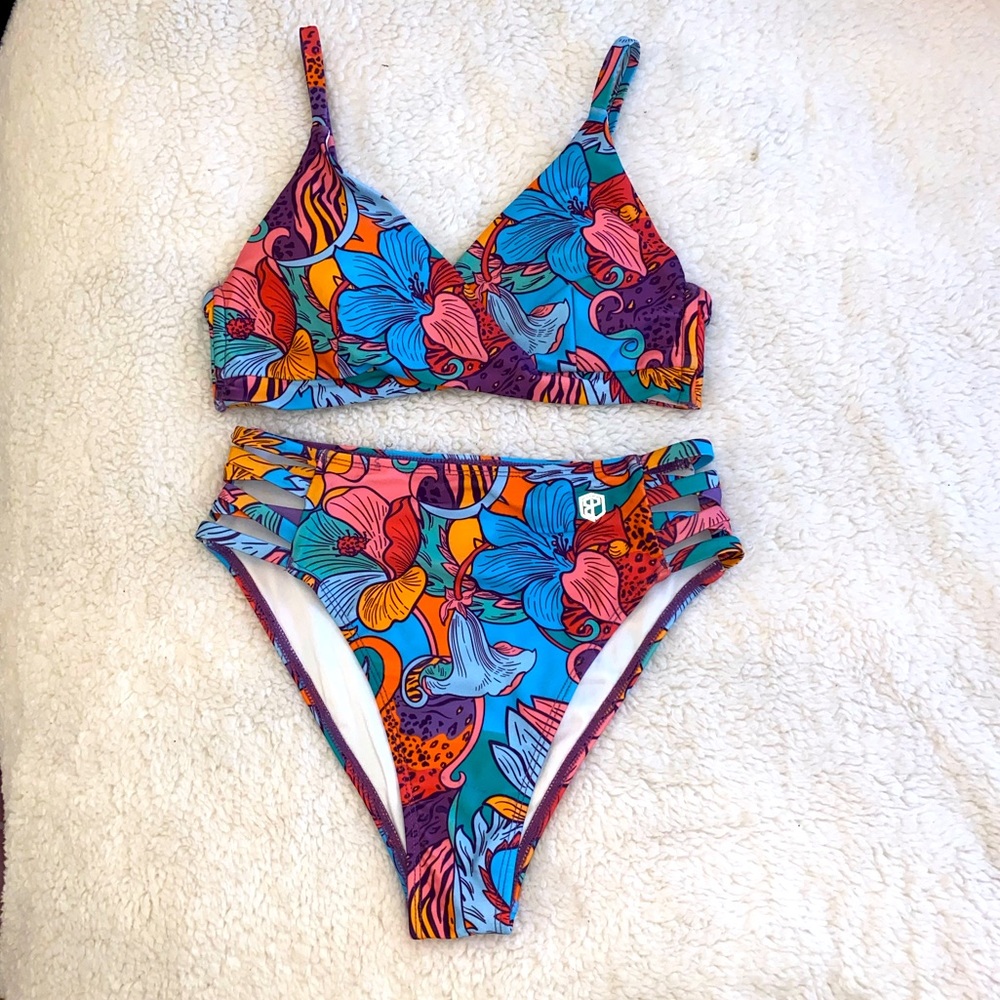 Born primitive high waisted bikini top and bottom